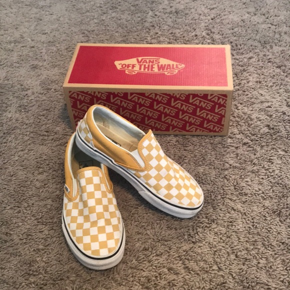 red and yellow checkered vans
